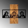 Wallity MA-300 Accesorio Decorativo de Pared de Madera y Metal Nogal y Negro